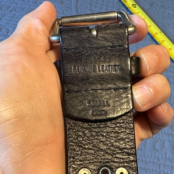 DKNY Blackish Brown Grommet Belt - Picture 6 of 7